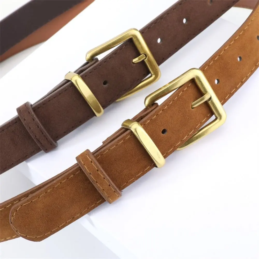 Suede Leather Belt Luxury Pin Buckle Retro Design For Women