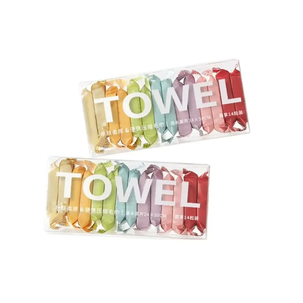 Description Picture 5 of item14pcs/box Disposable Washcloth Portable Travel Towel Thickened Compressed Face Cleansing Beauty Square Towel