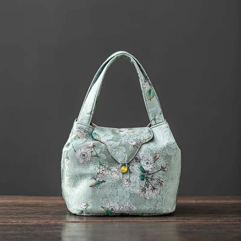 Chinese-Style Interwoven Silk Tea Bag Portable Travel Tea Set Storage Bag Brocade Teacup Teapot Cloth
