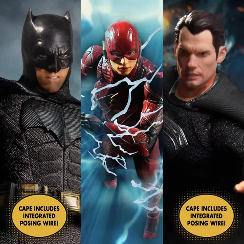 

100% В наличии Оригинальные игрушки MEZCO Бэтмен флэш Супермен Лига Справедливости костюм для трех человек Аниме экшн-фигурки модели игрушки