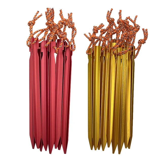 18cm Aluminum Tent Stakes with Reflective Rope 6