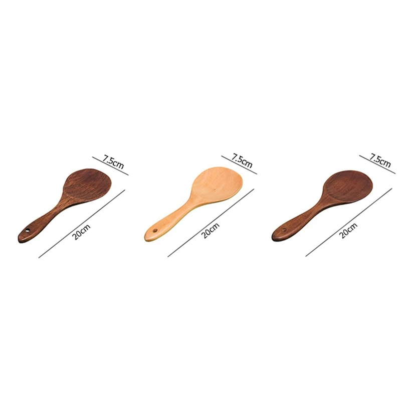 Japanese-style Wood Rice Spoon Rice Paddle Wooden Scoop Kitchen Spoon Ladle Tablespoon Big Serving For Kitchen Tableware