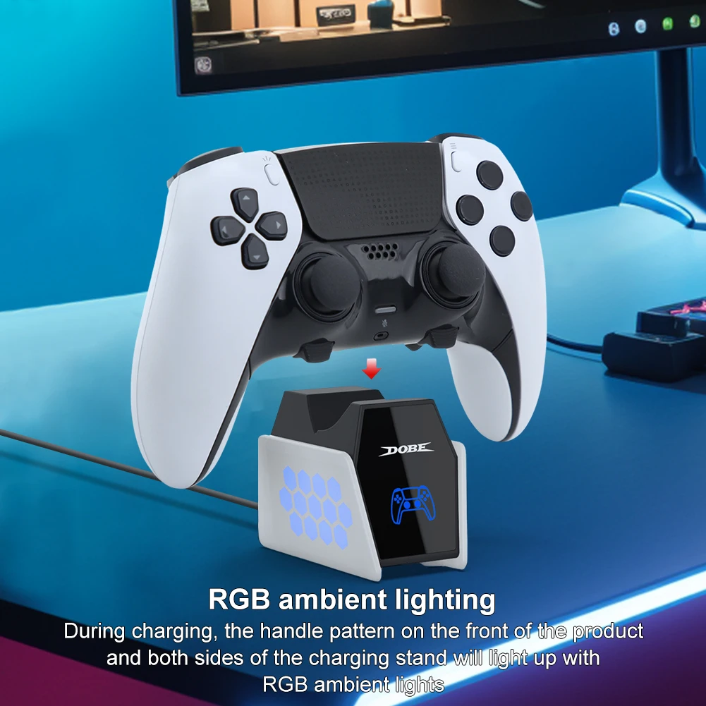 【Exclusive】 Single PS5 Controller Charger Charging Station Docking for 5 DualSense Controller PS5 Fast Charging Station Stand.