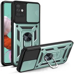 Durable Armor Phone Case with Holder Attachment for M35 5G (Green)