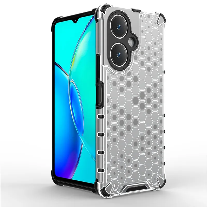 

For Vivo Y27 4G Case For Vivo Y27 Cover 6.64 inch Shockproof Honeycomb Hard PC Protection Bumper for Vivo Y27 4G Fundas