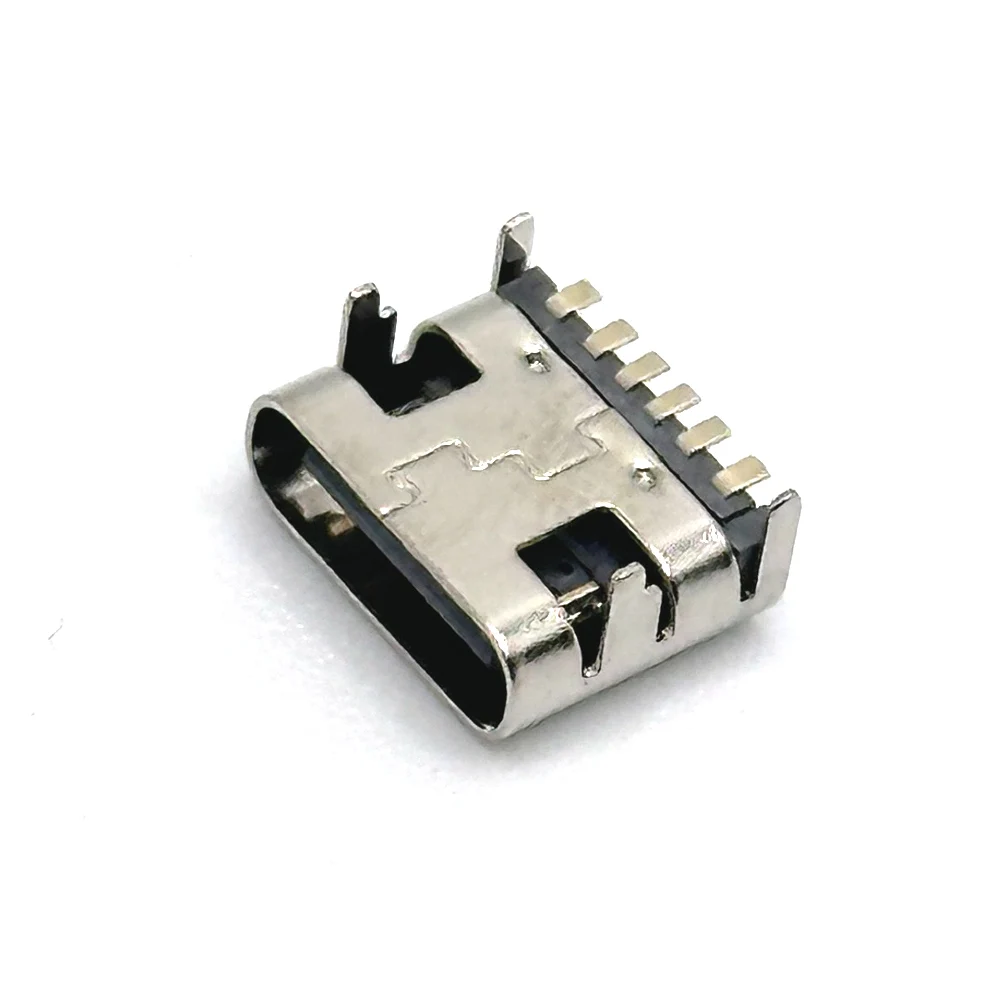 1/20pcs 6 핀 SMT 소켓 커넥터 마이크로 USB 유형 C 3.1 암 배치 SMD DIP PCB 디자인 DIY 고전류 충전