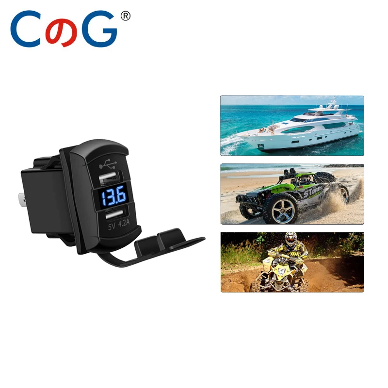 2.1A + 2.1A doppia presa USB per auto 2 porte presa per caricabatterie USB  per moto 5V con copertura antipolvere per mitsubishi con 10A Fluse -  AliExpress