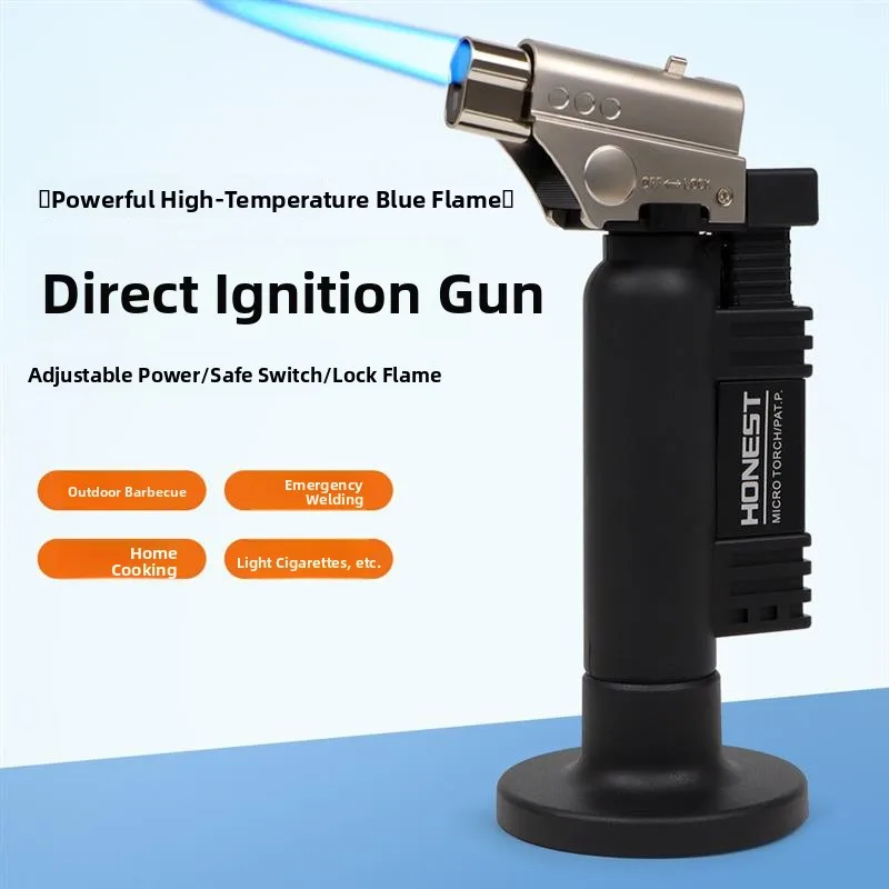 High Temperature Resistant Outdoor Barbecue Gas Stove Large Caliber Direct Spray Flame Gun Can Be Inverted for Cigar Use