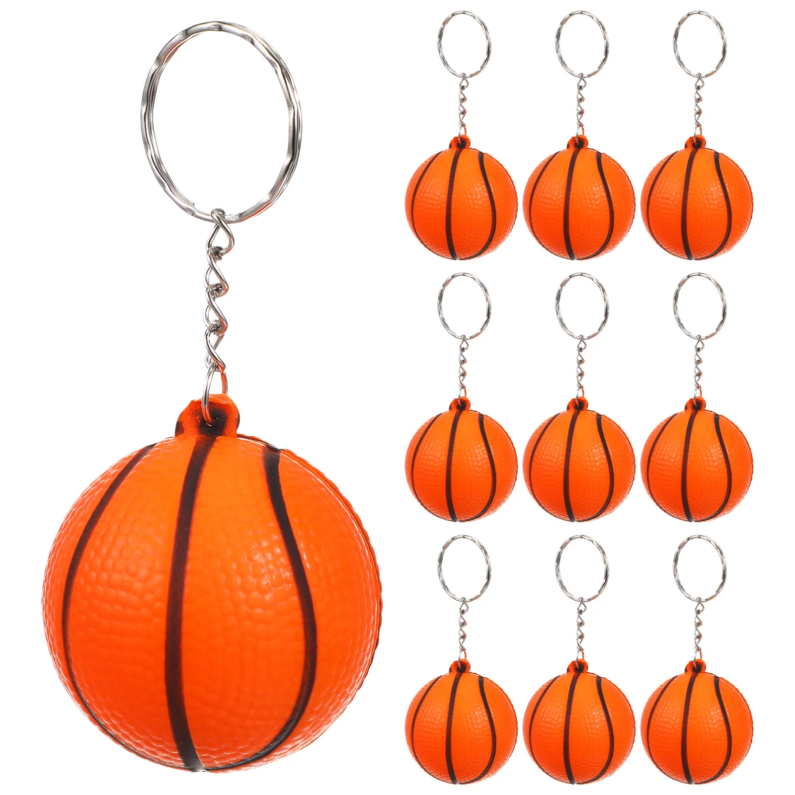 10 Pcs Mini Basketball Keychain Creative Keyrings Souvenir Pendant for Players Athletes Boys Teammates(Orange) mini simulation basketball keychain pendant creative sports gifts souvenir fashion bag ornaments