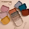 Children Dining Dishes Baby Silicone Sucker Bowl Cute Panda Feeding Plate Tableware For Kids BPA Free Infant Non-slip Dinnerware 1