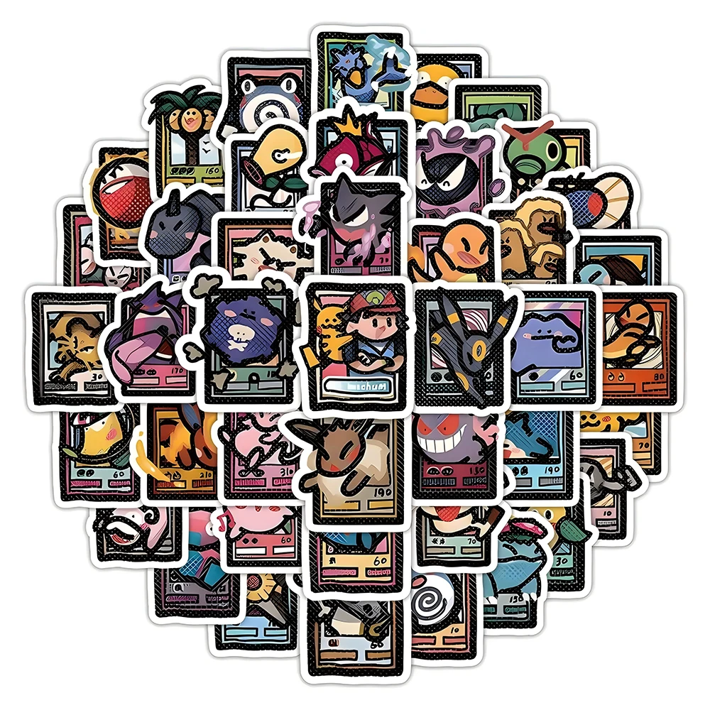 10/30/50/103pcs Pixel Style Anime Pokemon Stickers Pikachu Cartoon Decals DIY Suitcase Stationery Waterproof Sticker for Kids 2