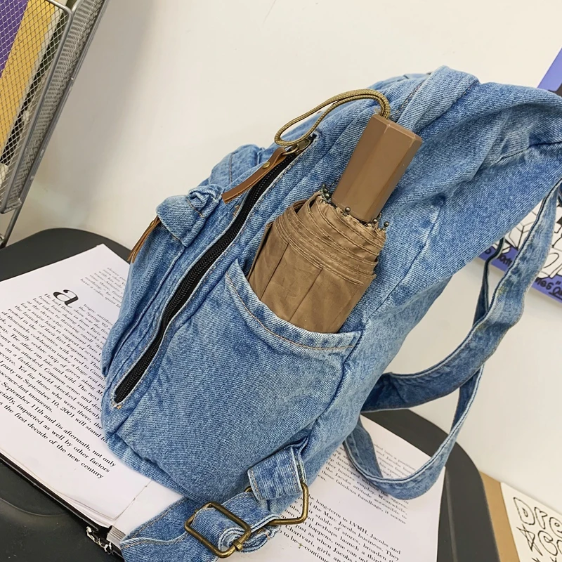 Mini-washed denim backpack for women new Harajuku ins student bag fashion  versatile backpack - AliExpress