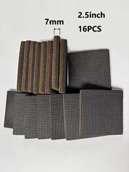 Non - Slip Furniture Pads - Self - Adhesive Rubber Feet for Anti - Slide Floor Protection (2.5in 16pcs square)