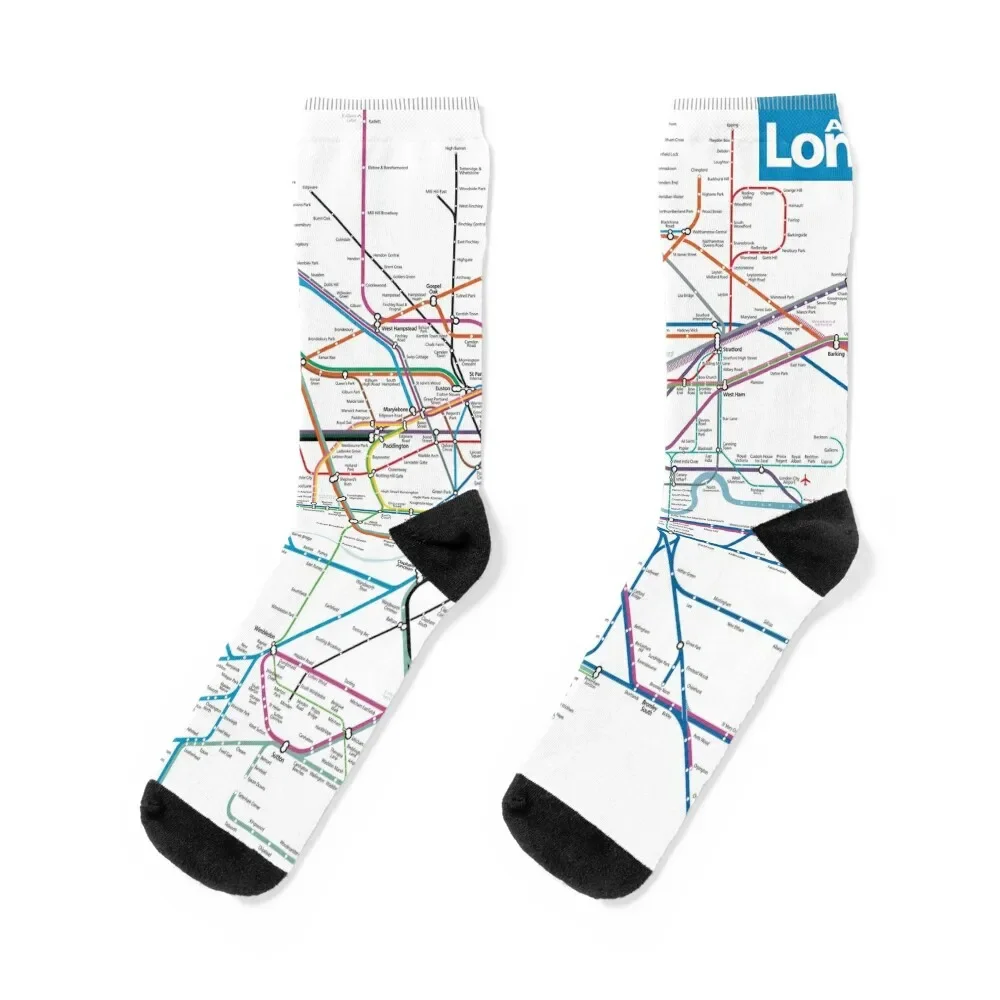 

London AllRail map Socks winter gift funny sock Run Mens Socks Women's