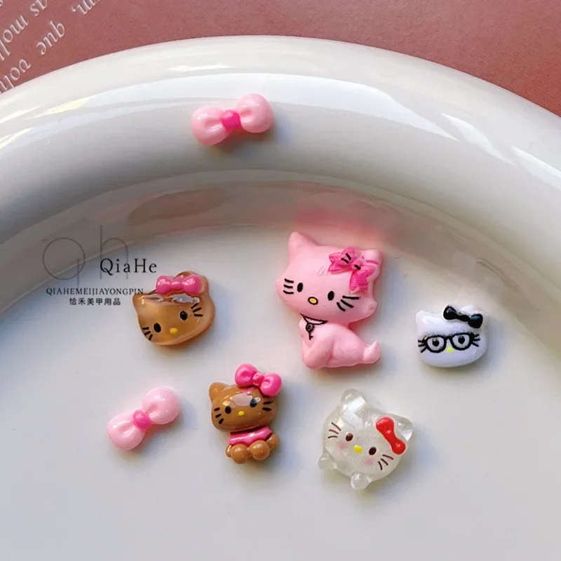 산리오 헬로 키티 네일 장식 아트 네일 패치, DIY 머리핀, 휴대폰 머리핀, 수제 네일 스티커, 액세서리 장난감, 20 개, 신제품