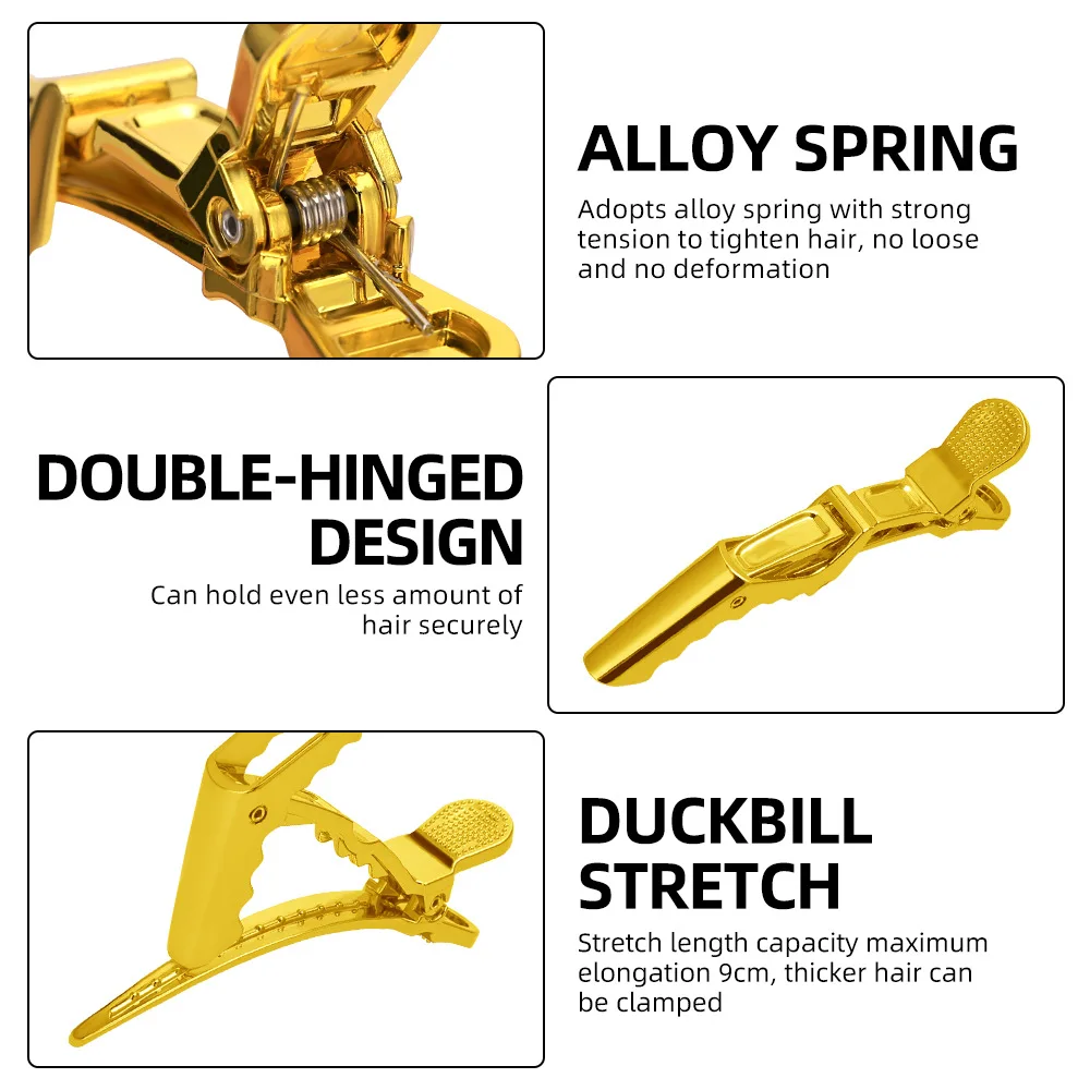 Golden Plastic Hair Clip Hairdressing Hairpin Hair Accessories Clamps Claw Section Alligator Clips Barber Styling Tools 5pcs/lot hair accessories hair clips hair claw
