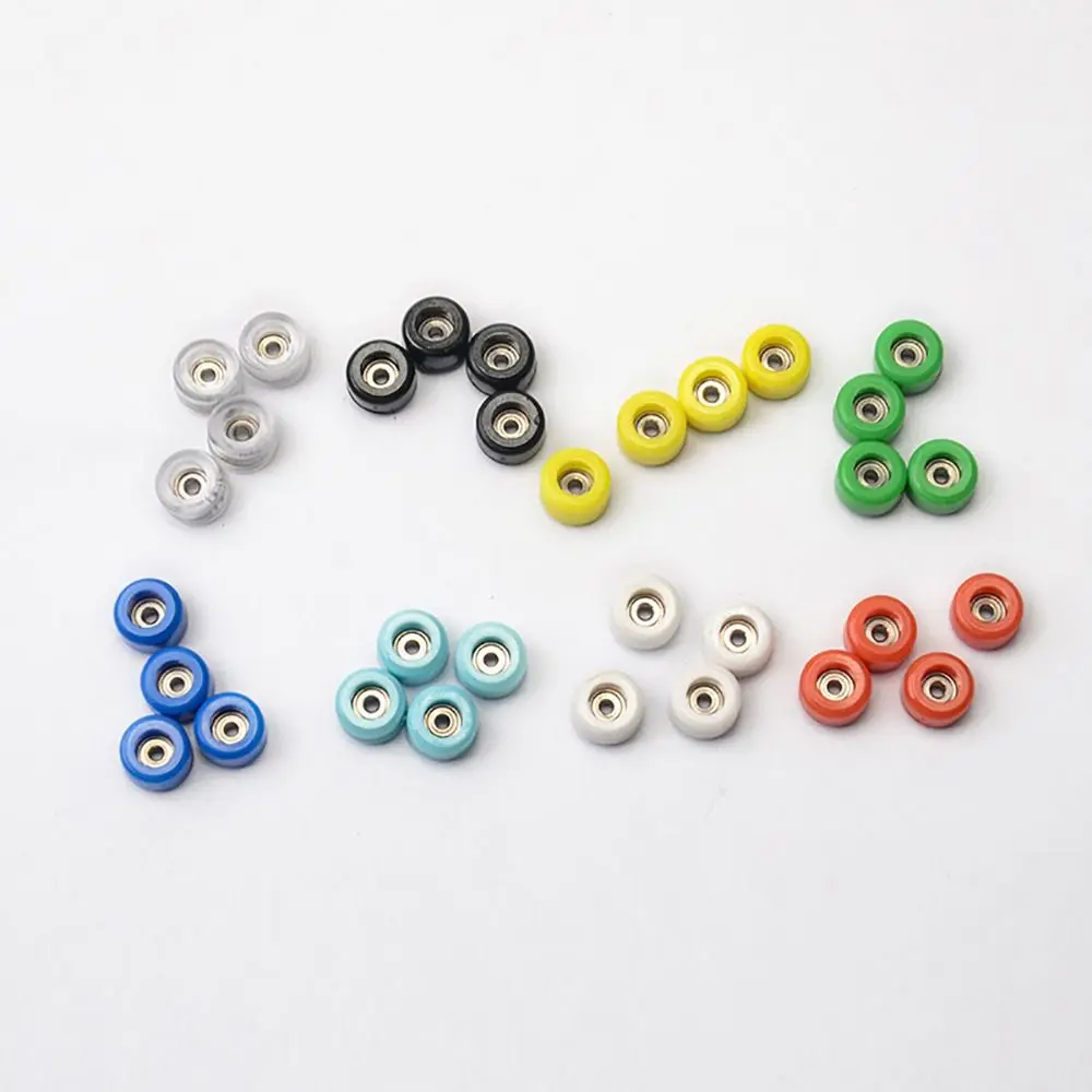4Pcs 새로운 전문 베어링 휠 우레탄 미니 핑거보드 휠 CNC PU 금속 핑거 스케이트 보드 액세서리