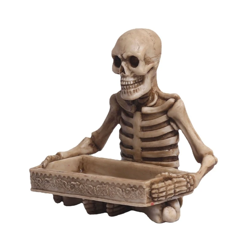 

Skeleton Holding Slot Storage Tray Skeleton Holder Halloween-Ghost Festival Decoration Spooky Storage Container Ornament