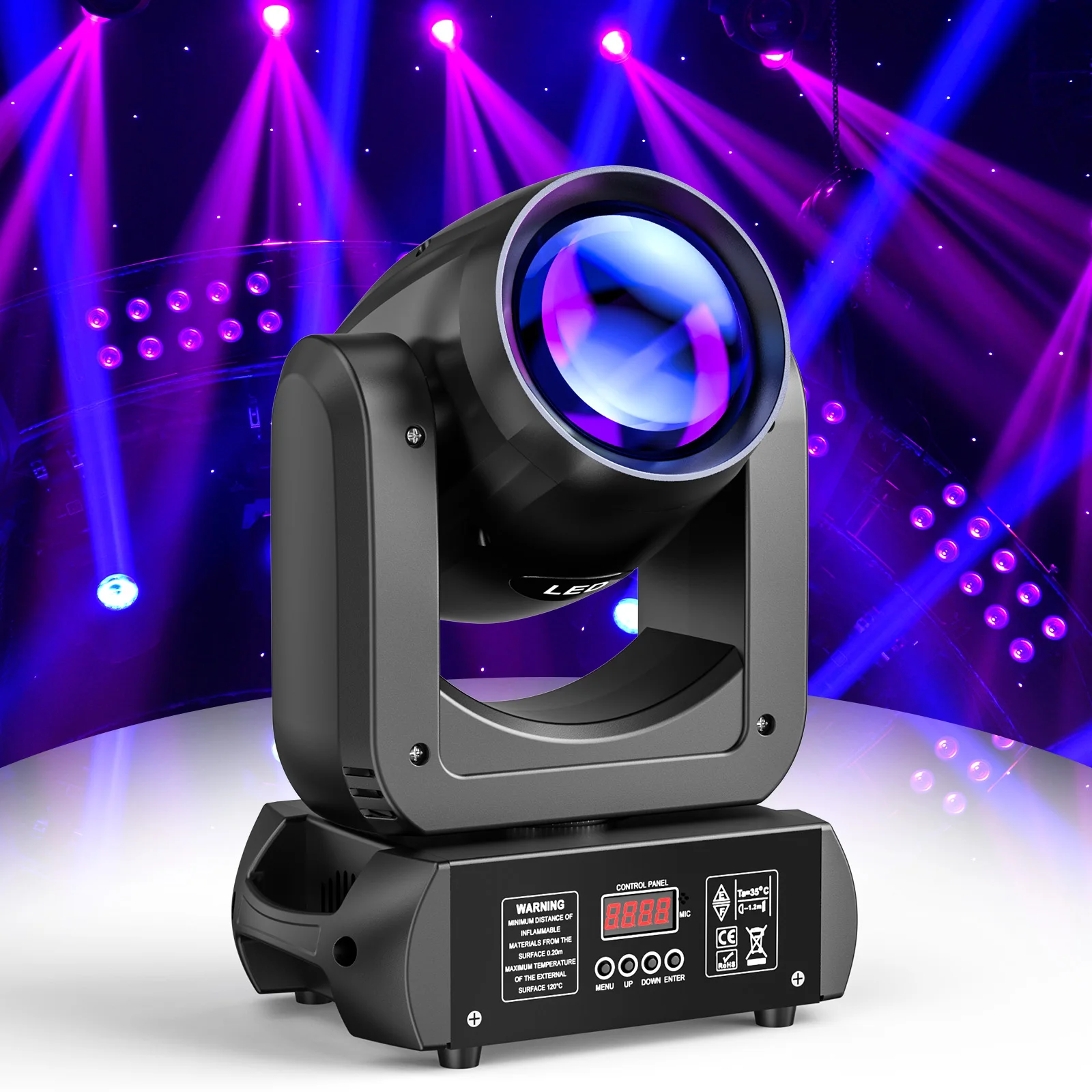 Buysumshine 150W LED Beam Super Bright Light Spot Moving Head Light Eﬀect Prism Gobo Stage Light DMX 512 Disco Dj Bar 6