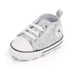 2024 Newborn Sequined Canvas Baby Sneakers Casual Baby Boys Girls Toddler Multi-Color Soft Sole Non-slip Walking Shoes 4