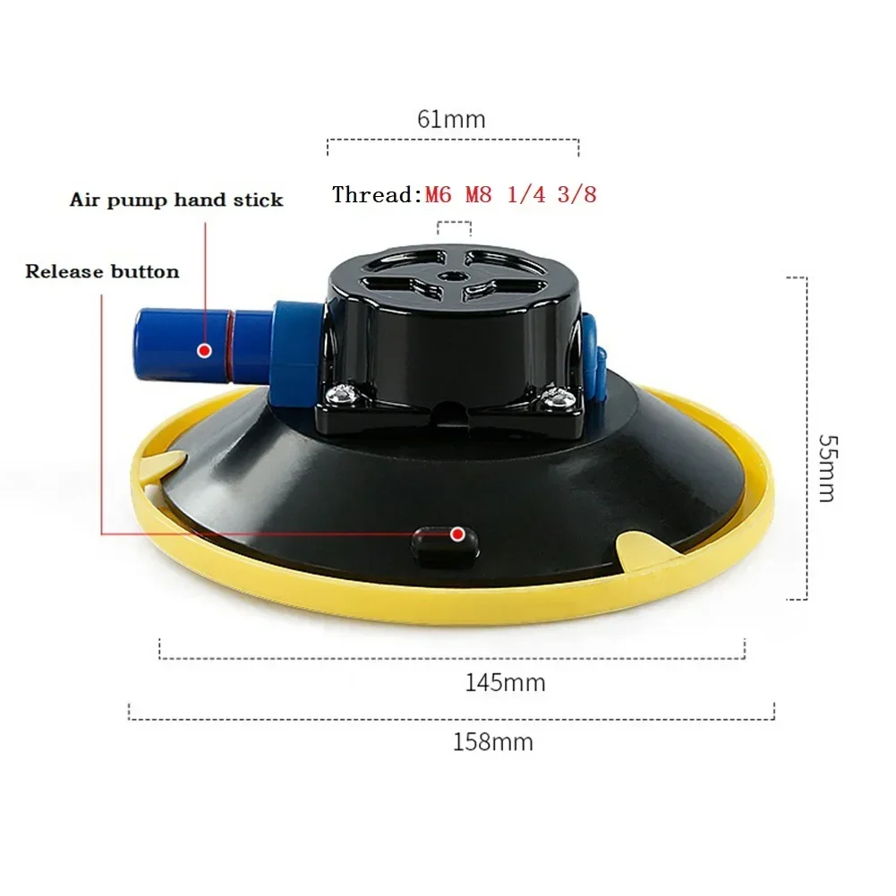 6 Inch Vacuum Suction Cups Mount Base Hand Pump Glass Sucker Auto Repair Tools Tile Adsorption Granite Glass Lifting Tool vacuum suction cup vacuum sucker