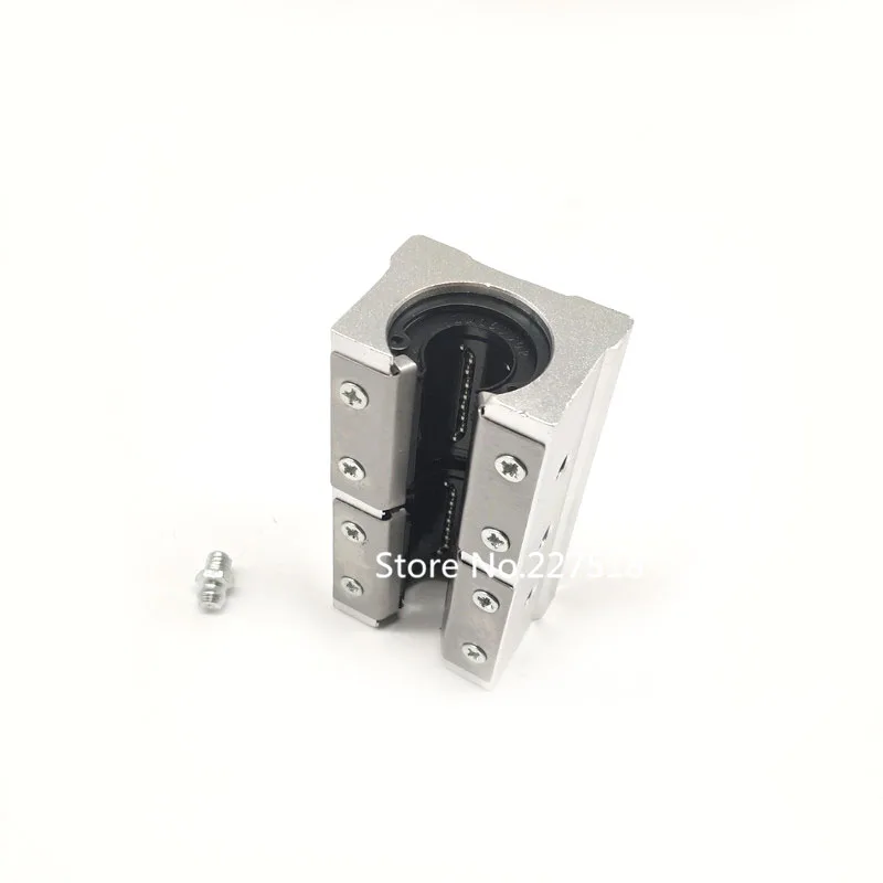 2Pcs SBR20LUU 20mm Aluminum Block 20mm Linear Motion Ball Bearing Slide Match Use SBR20 Guide Rail