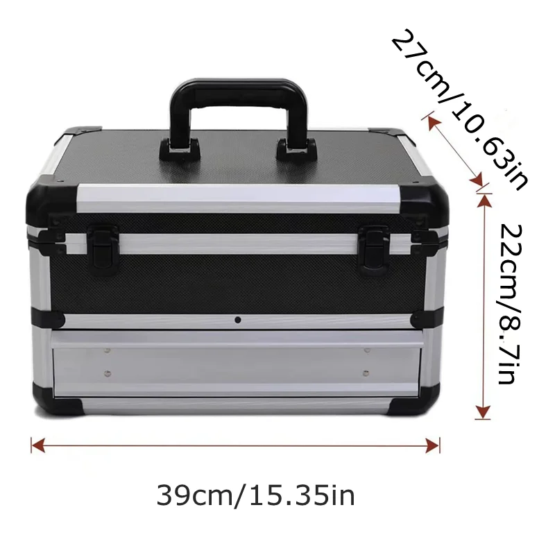 Aluminum Alloy Toolbox Portable Equipment Instrument Double Drawer Tool Box  Empty Large Household Hardware Tool Suitcase - AliExpress