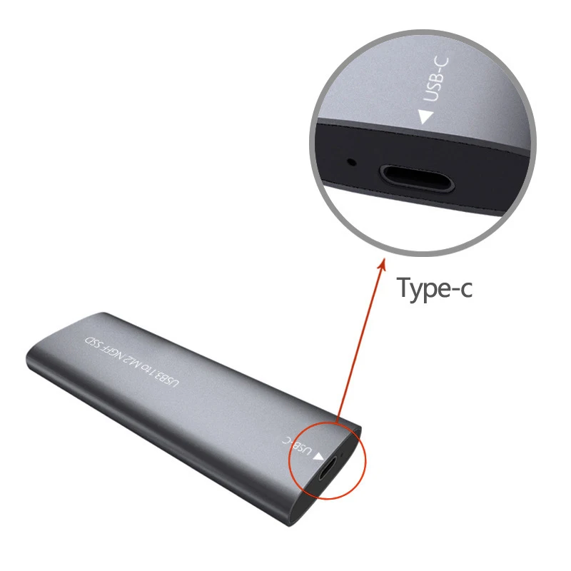 UTHAI M.2 Hard Drive Case USB3.0 Type-C to M.2 NGFF/NVME Solid-State Drive Case Metal External Portable Hard T23