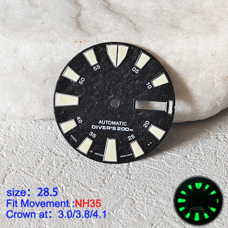 Elegant 28.5mm Men's Watch Dial with Japanese Movement Compatibility