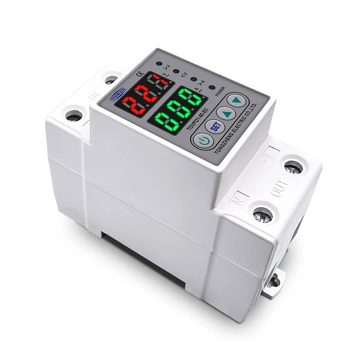 TOMZN DIN Rail 230V Adjustable Over Voltage And Under Voltage Protective Device Protector Relay TOVPD1-63-EC