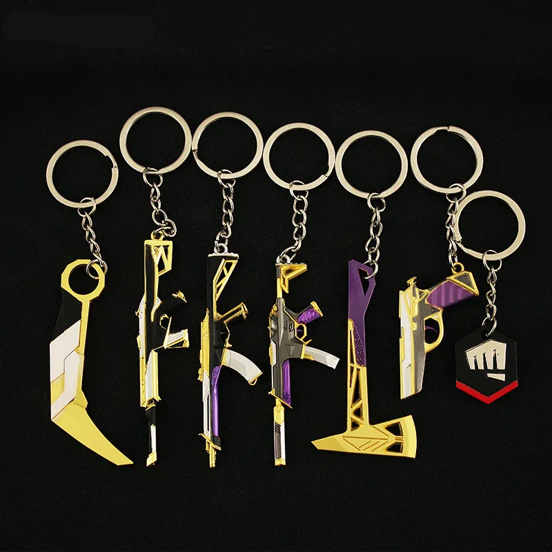 Vandal Valorant Knife Weapon Keychain Champion Karambit 9cm Mini Gun Alloy Metal Toy Action Figures Model Kid Gift for Boys game keychains,game knife,sword keychain,cosplay toy,cosplay prop