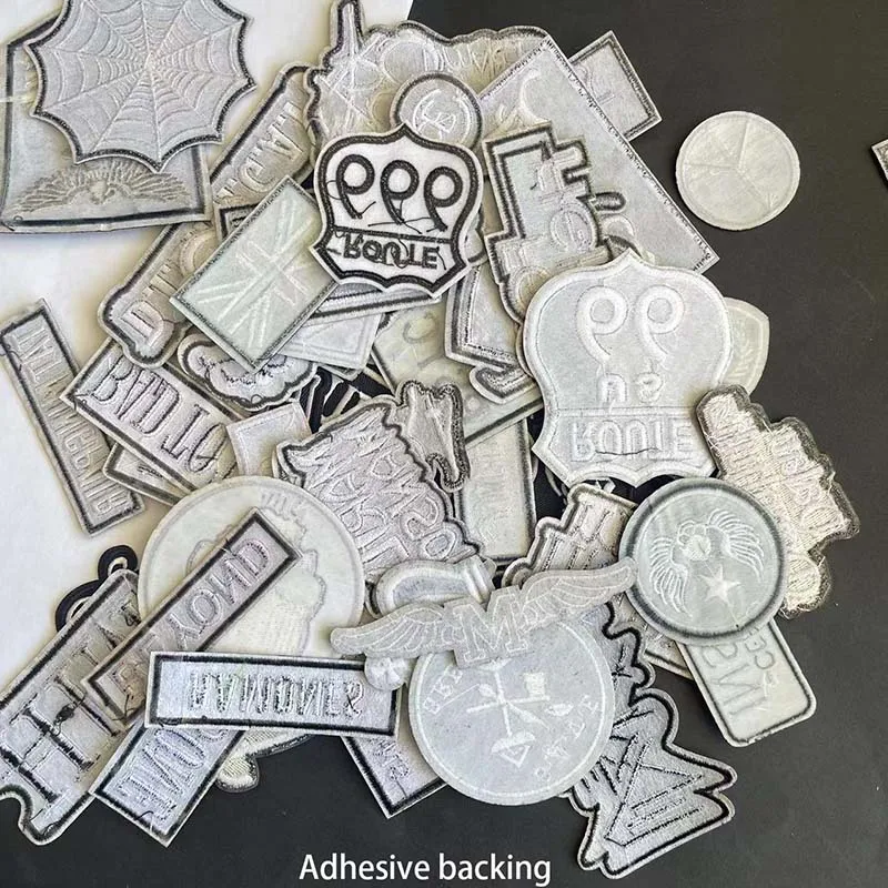 Description Picture 5 of itemPunk Metal Rock Band black Applique,Repair Sticker Thermocollant,Fabric Letter Embroidery Badges Iron On Patches For Clothing