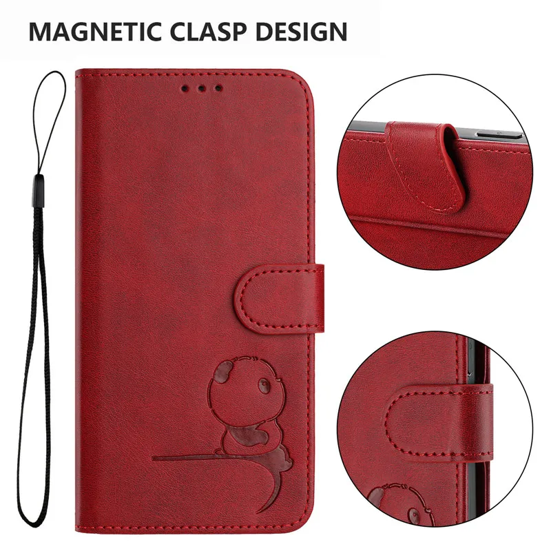 Premium Flip Leather Wallet Case with RFID Protection and Magnetic Stand