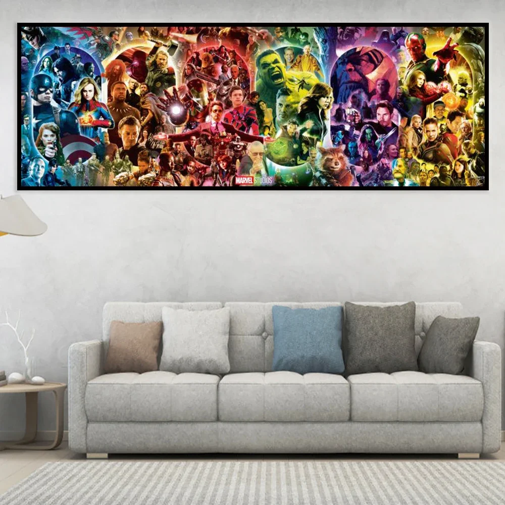 

MINISO Marvel Movie All Heroes Avengers Alliance Canvas Wall Art Posters Modern Home Decor Room Painting Print Mural Living Room