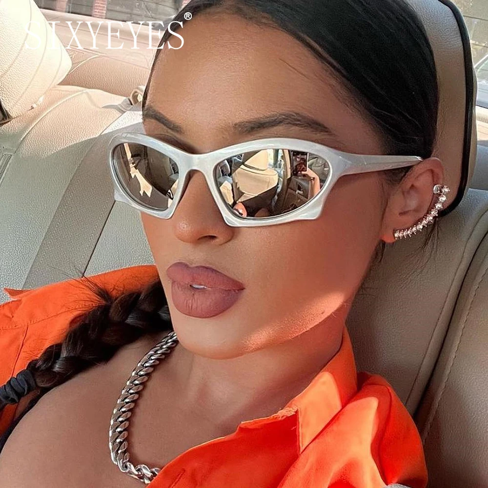 

Y2k Steampunk Polygon Sunglasses Men Retro Sport Goggle 2000's Punk Mirror Sun Glasses for Men Women Shades Eyewear Uv400 Oculos