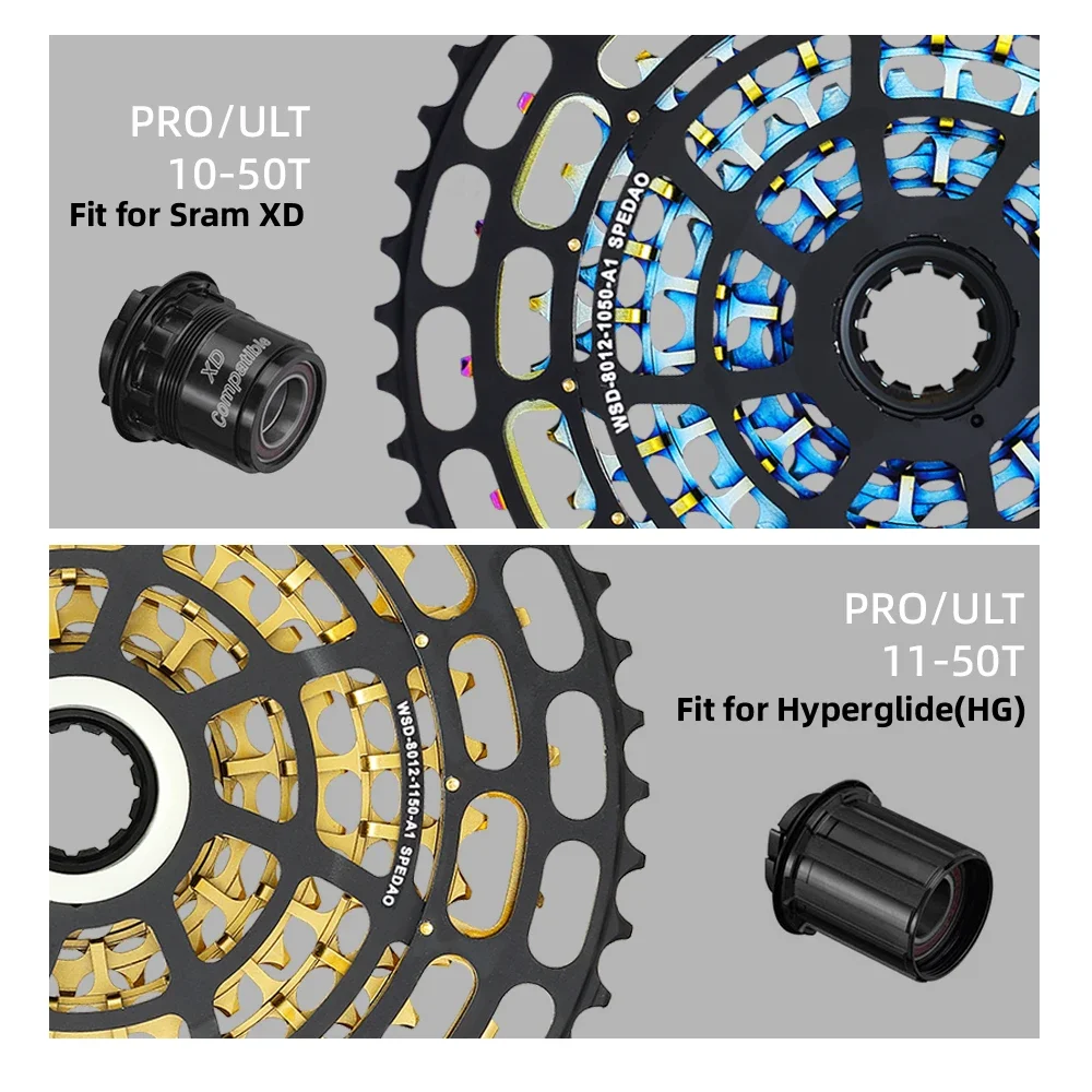 Spedao MTB Cassette 10-50T 11-50T Moutain Bike 12 Speed Cassette SuperLight Full CNC XD HG 12 Speed Flywheels MTB Bike Parts bicycle cassette bicycle parts