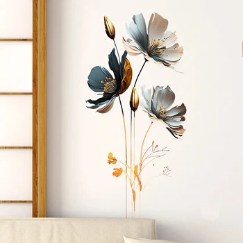 3D Floral Relief Wall Sticker 1