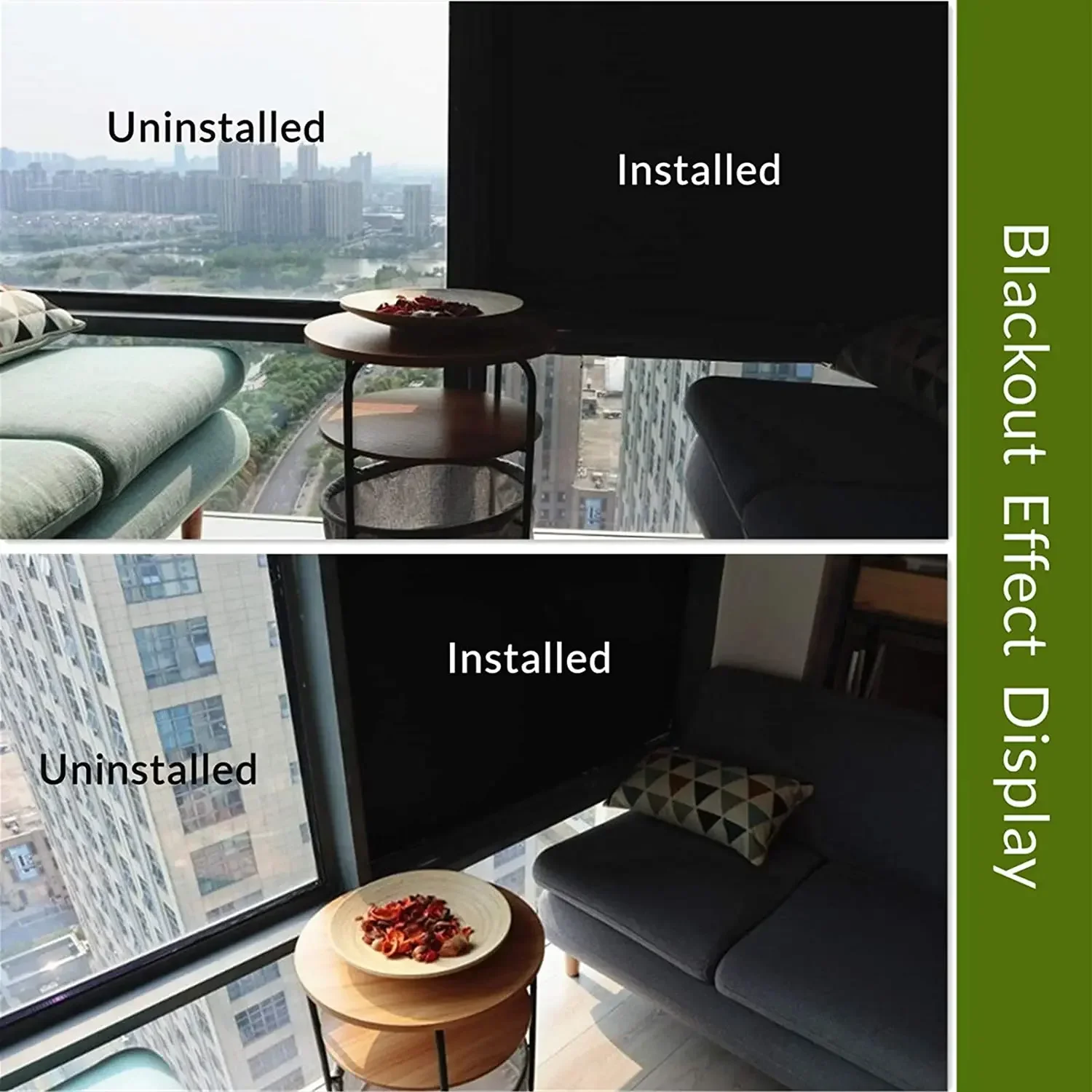Window Film Window Privacy Film Blackout Sun Blocking Window Privacy Cover Glass Removable Opaque Room Darkening Cover