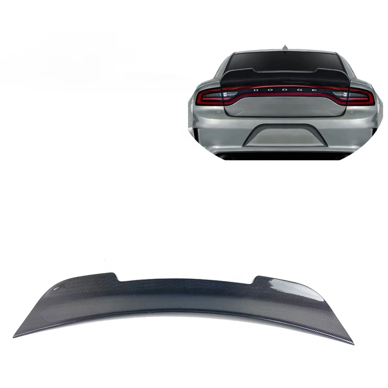 

NEW! Fit15-21 Dodge Charger SRT- Hellcat Real Carbon Fiber Deck lid Ducktail Highkick Spoiler Trunk Spoiler SK style