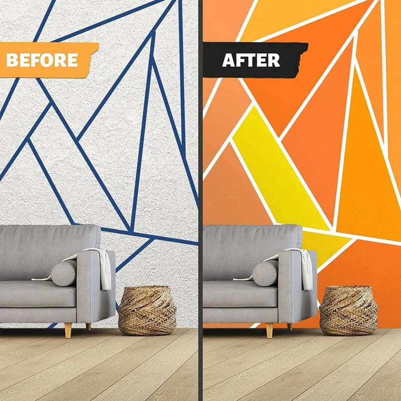 자동차 벽 포장용 블루 페인터 테이프, 탈착식 잔류물, 4 롤