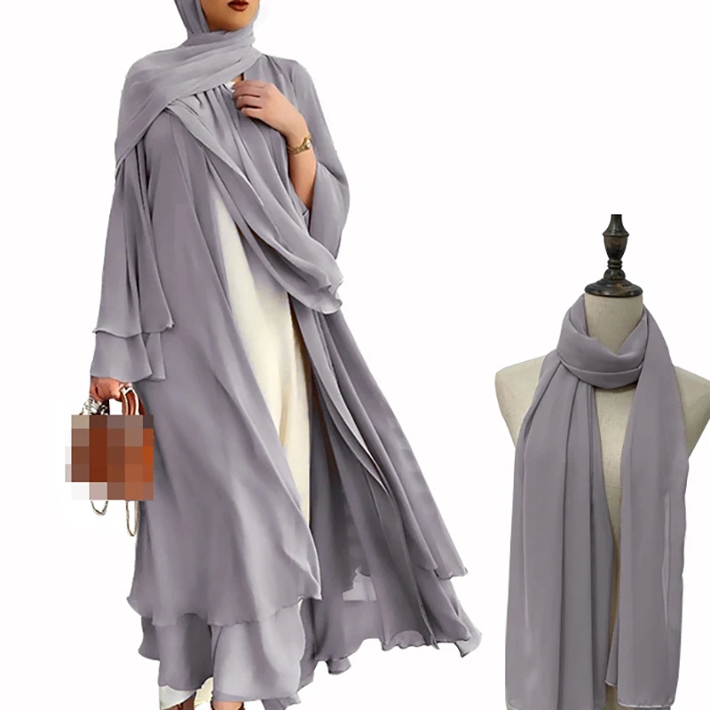 Ramadan Hijab Dress for Women Islam Femme Modest Dresses Eid Muslim Suit Open Dubai Abaya Kimono Turkey Kaftan Robe 3