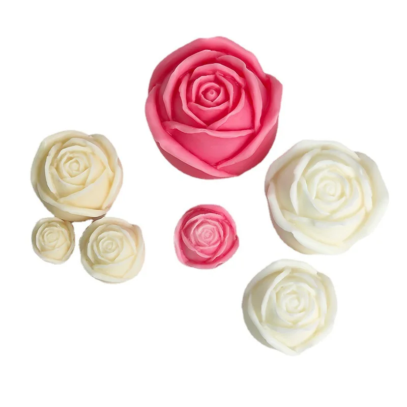 4 Size Rose Silicone Moulds for Valentine\'s Day Ready to Put Rose Gift Chocolate Cake Moulds Candle Moulds Gypsum Resin Moulds