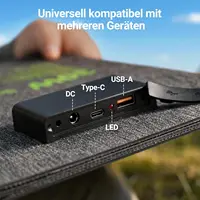 Panneau solaire pliable 30W, chargeur solaire portable monocristallin, étanche IP67, USB-C/USB-A/DC pour camping, randonnée, backpacking, activités de plein air 3