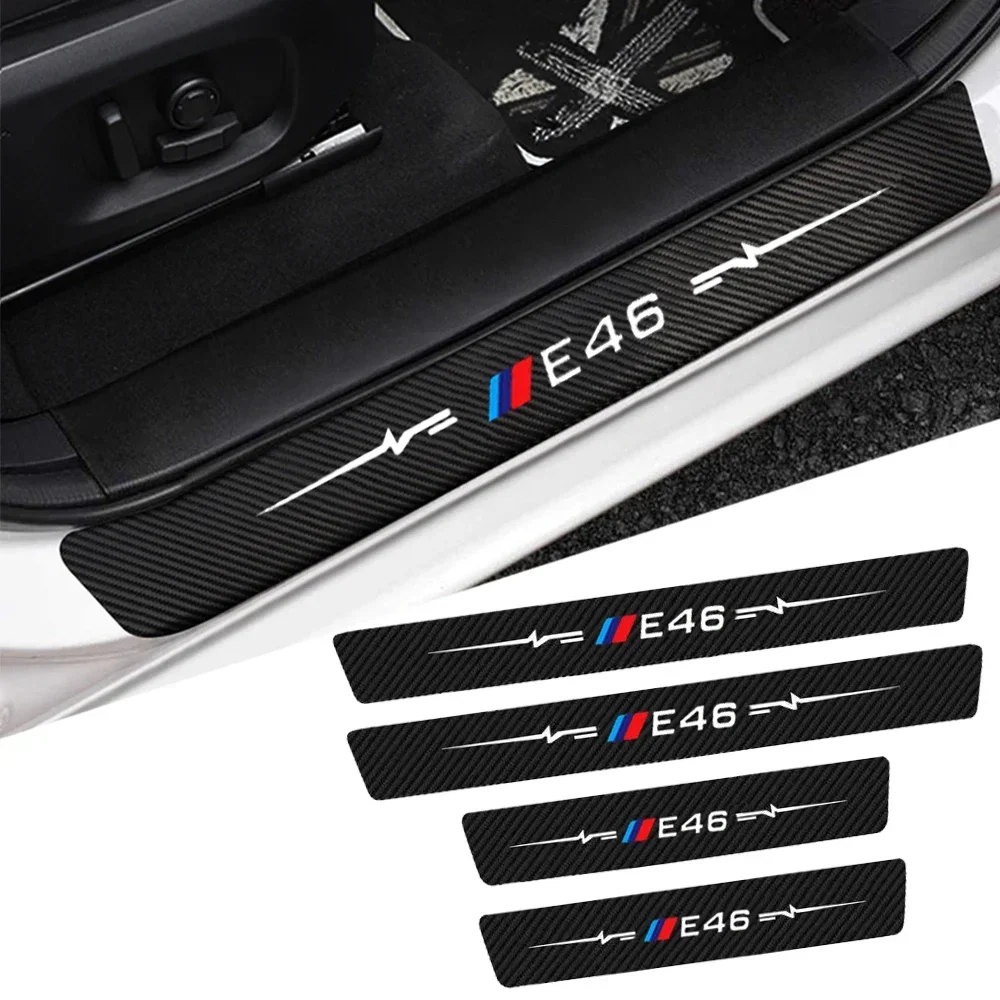 

Задний бампер для багажника из углеродного волокна, ободок для E46 Logo X3 X4 X1, защитная пластина для порога двери, наклейки, аксессуары