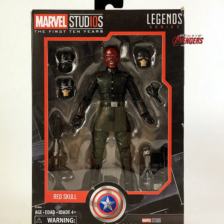 Marvel Legends 10Th Anniversary Red Skull 6 "Action Figure Studi I Primi Dieci Anni Captain America Da Collezione Originale