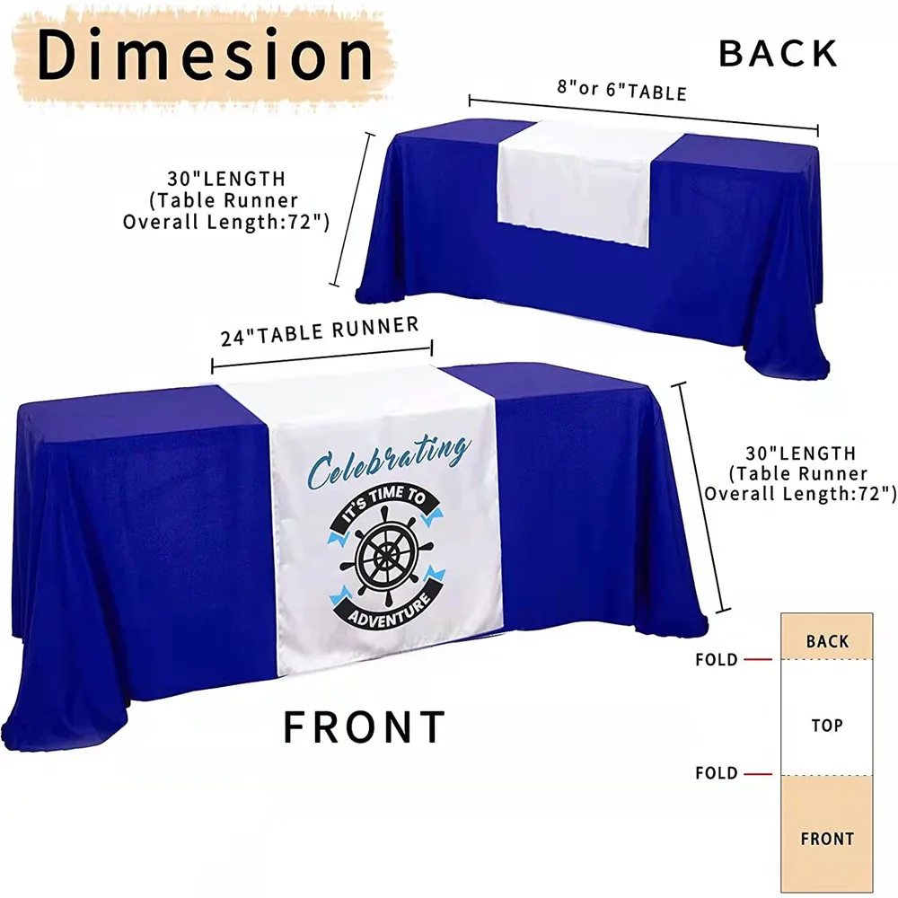 Digital Print Custom Table Runner with Business Logo or Your Text Personalized Runners customize logo dj Cloth 3