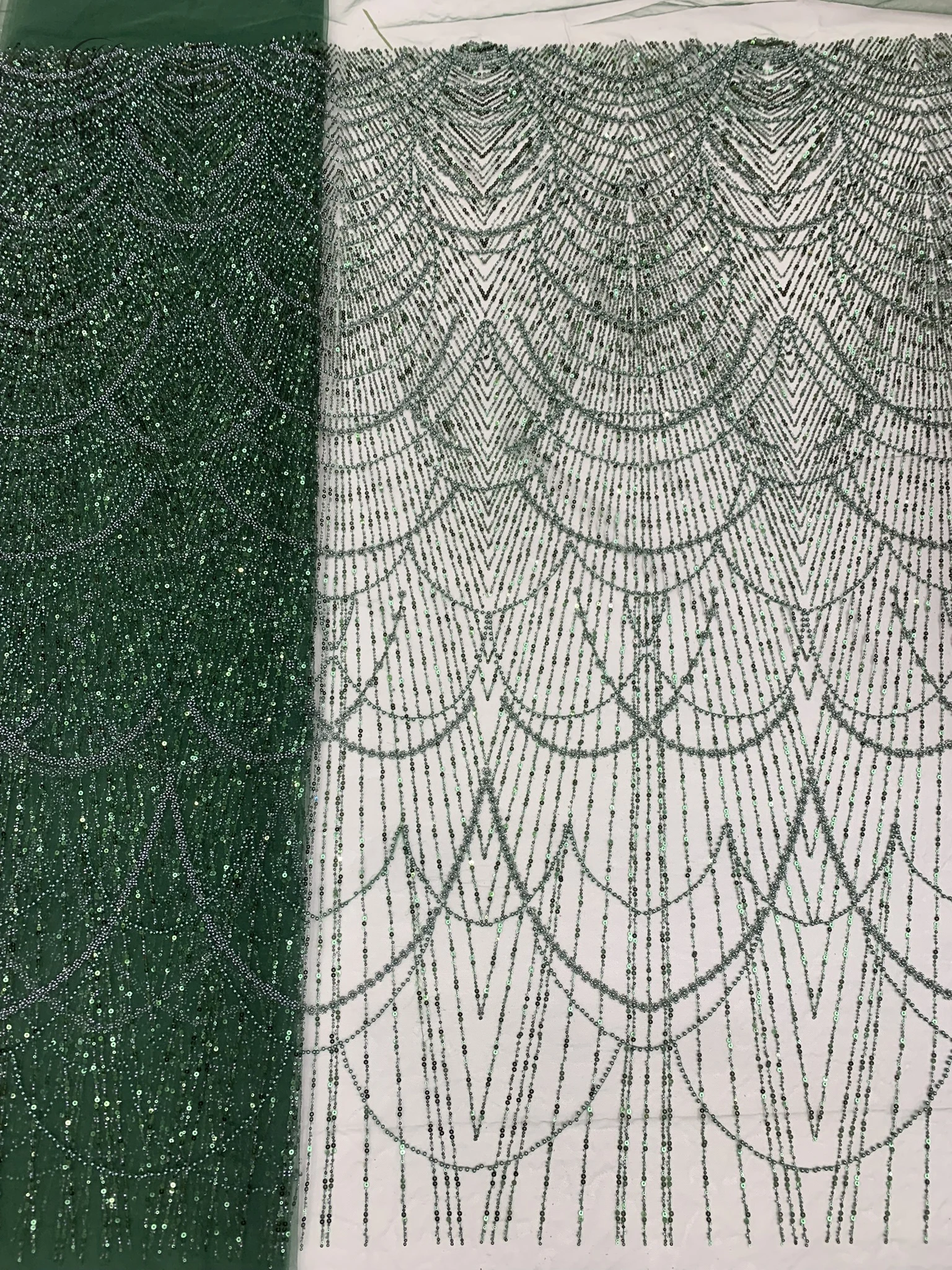 High Quality Beaded Lace Fabrics for Wedding Fabric Material White Bridal Lace with Sequins Luxury African Fabric 5 Yards
