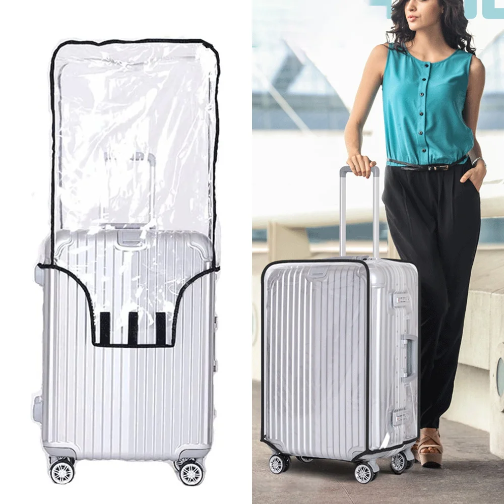 New Travel Luggage Cover for 18-30 Inch Suitcase Traveler Accessories Clear PVC Waterproof Trolley Protective Duffle Dust Covers