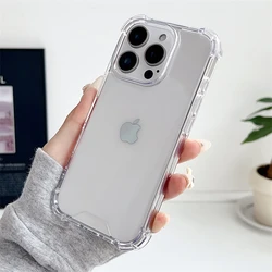 Luxury Transparent Shockproof Armor Case with Silicone Bumper and Hard Acrylic Cover - iPhone 14 (Transparent)