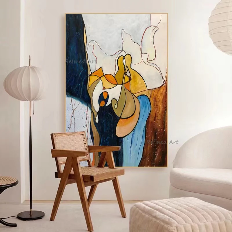 Painting supplies Hand-Painted Oil Paintings Canvas Picasso Style Acrylic Wall Art Decoration Handmade Abstract Artwork for Home Room Gift